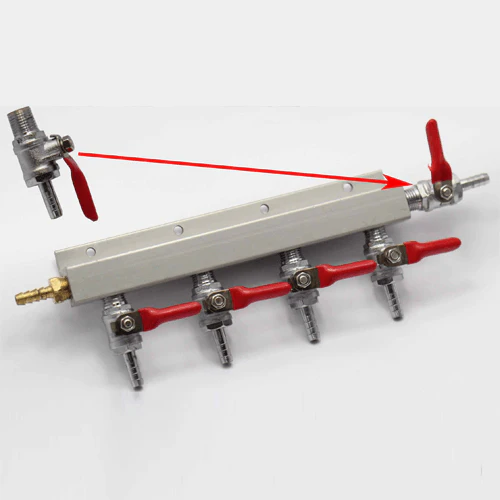 1/4 Inch NPT x 6.35mm BARBED Valve with Check Valve - Image 2
