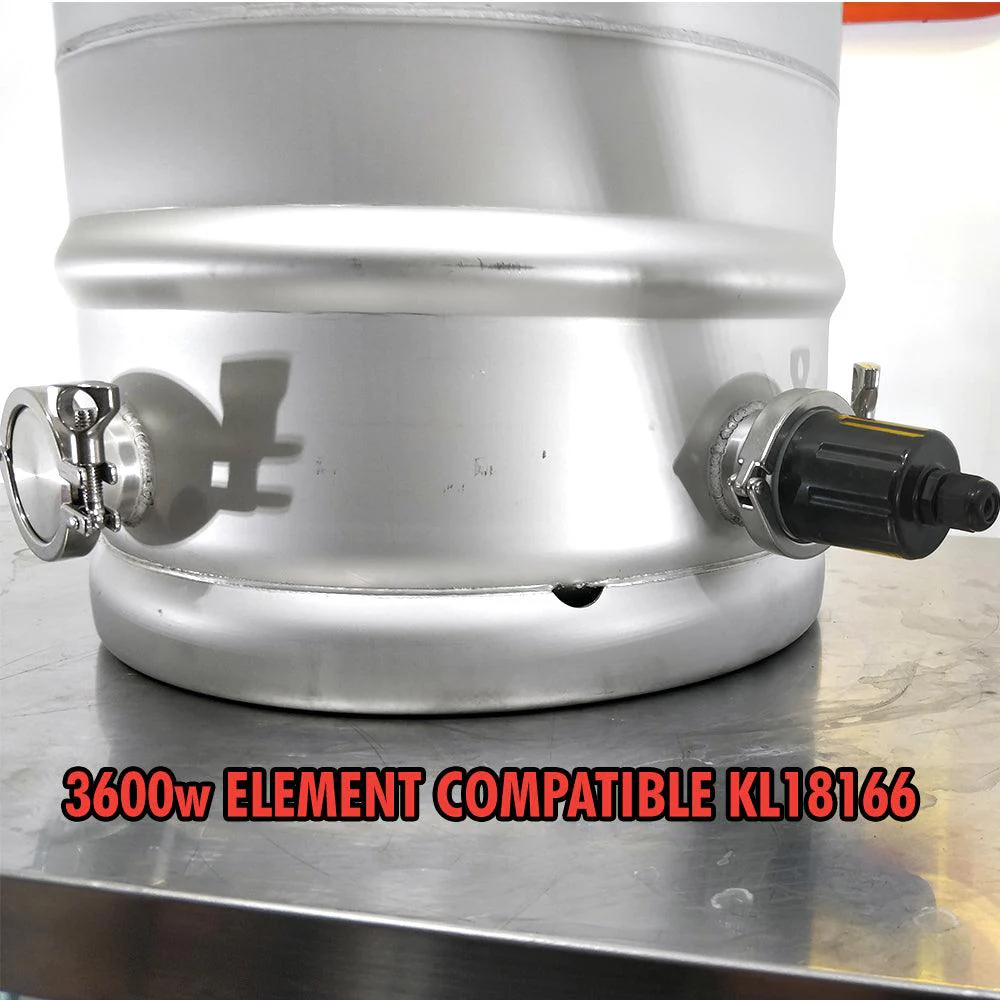 118L Kegmenter with 4inch Flat Lid , Airlock and 2inch end cap - Image 5