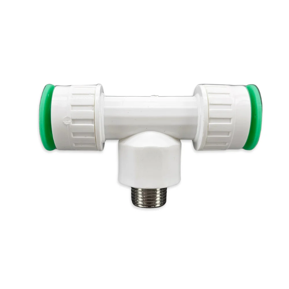 16mm Push In Tee x 1/2 Inch Male (PN1.6) Irrigation / Pneumatic PPR - Image 2