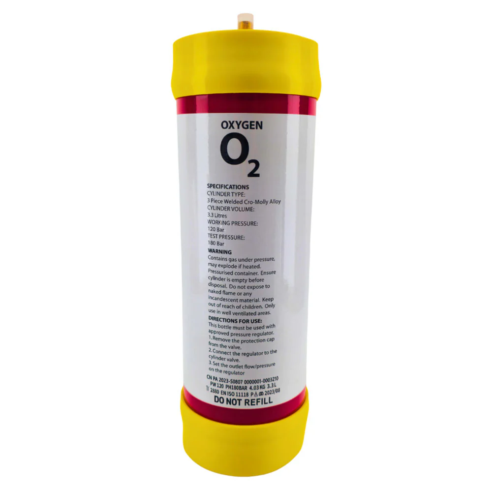 3.3L Oxygen Disposable Gas Cylinder (O2) - Image 3