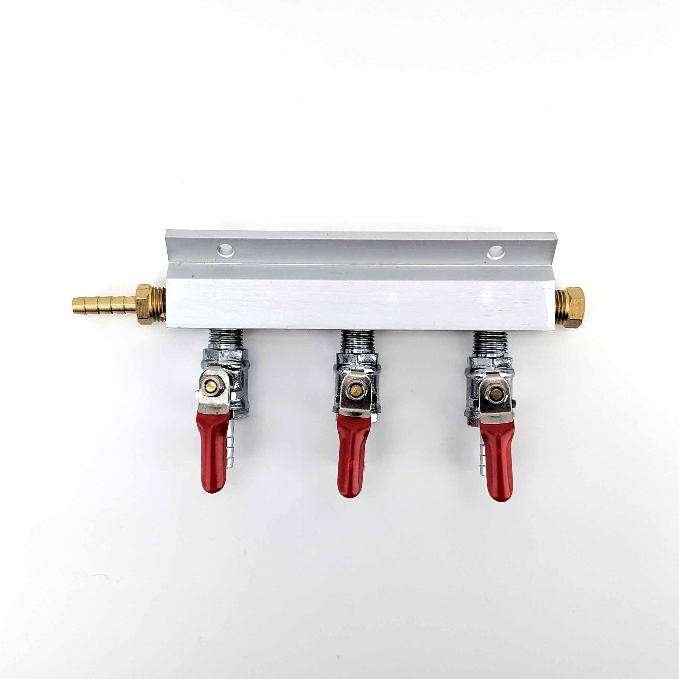 Gas Line Manifold Splitter 3 ways (1/4inch, 6mm Barb) - Image 2