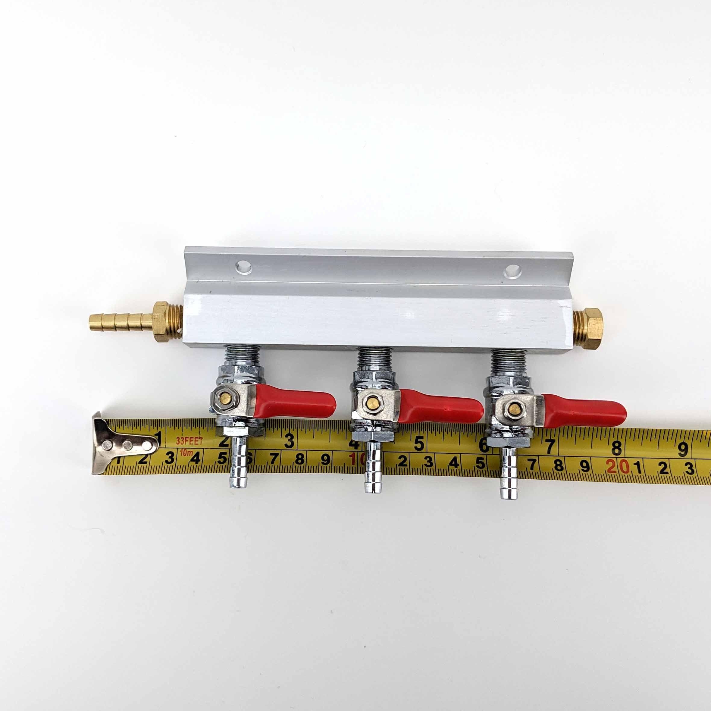 Gas Line Manifold Splitter 3 ways (1/4inch, 6mm Barb) - Image 3