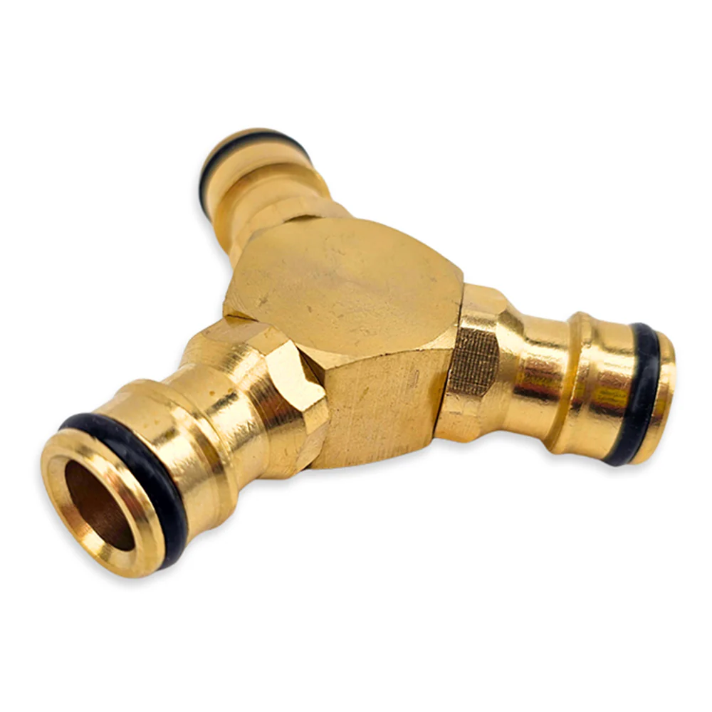3 Way Male 12mm Brass Garden Hose Tee Splitter - Image 2