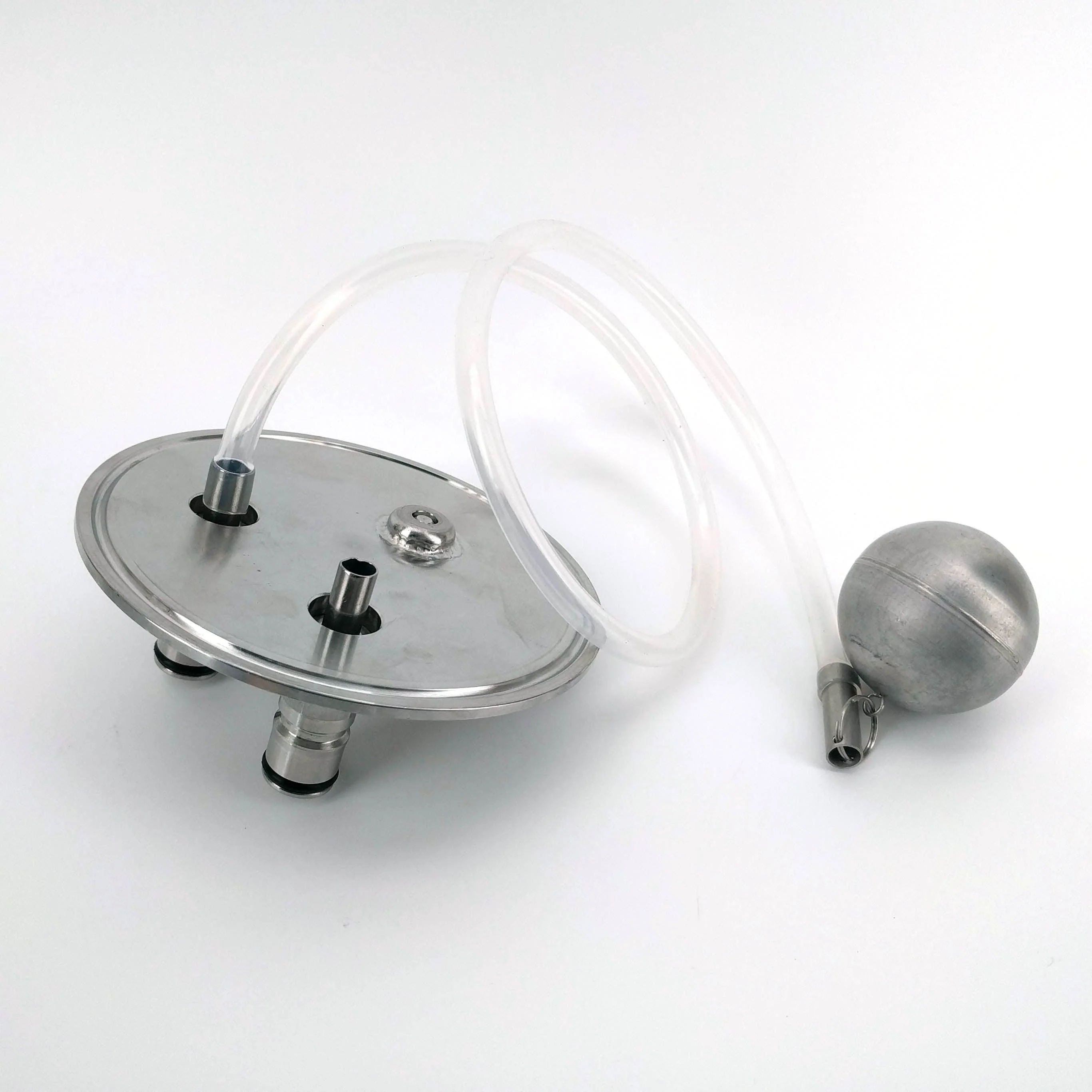 4 Inch TC Kegmenter Lid with Ball Lock Posts, Floating Dip tube and PRV (Red 2.5Bar) - Image 3