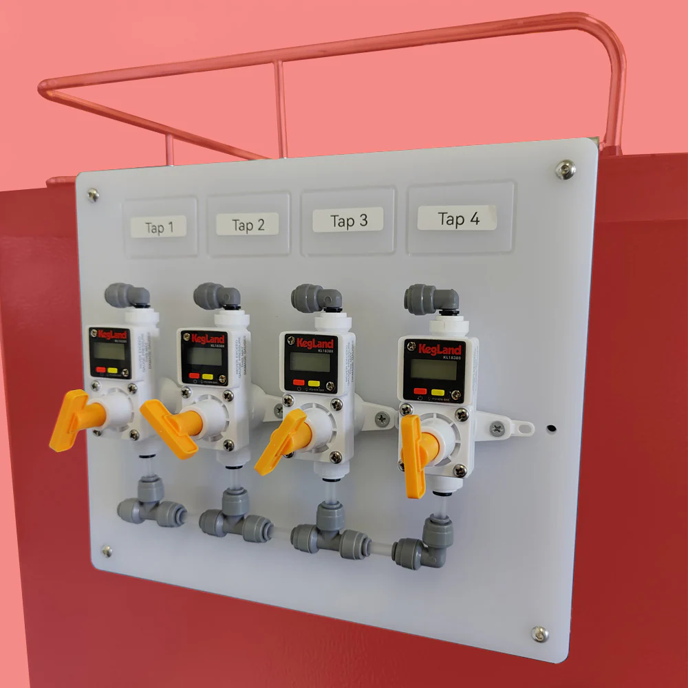4 Tap Slimline Hanging Kegerator Gas Control Board for 6.35 (1/4') mm OD Hosing - Image 2