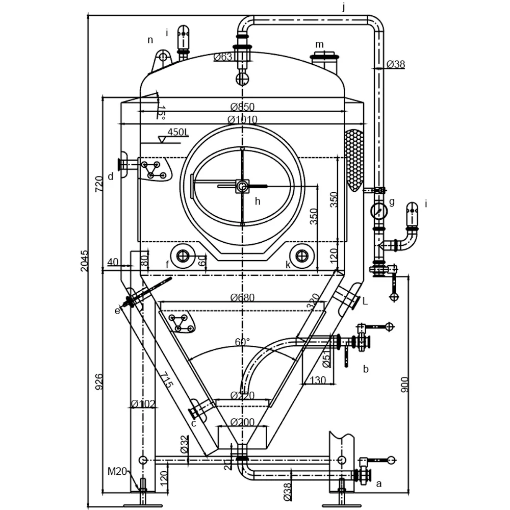 450L Conical Fermenter (pressurisable, jacketed) - Image 2