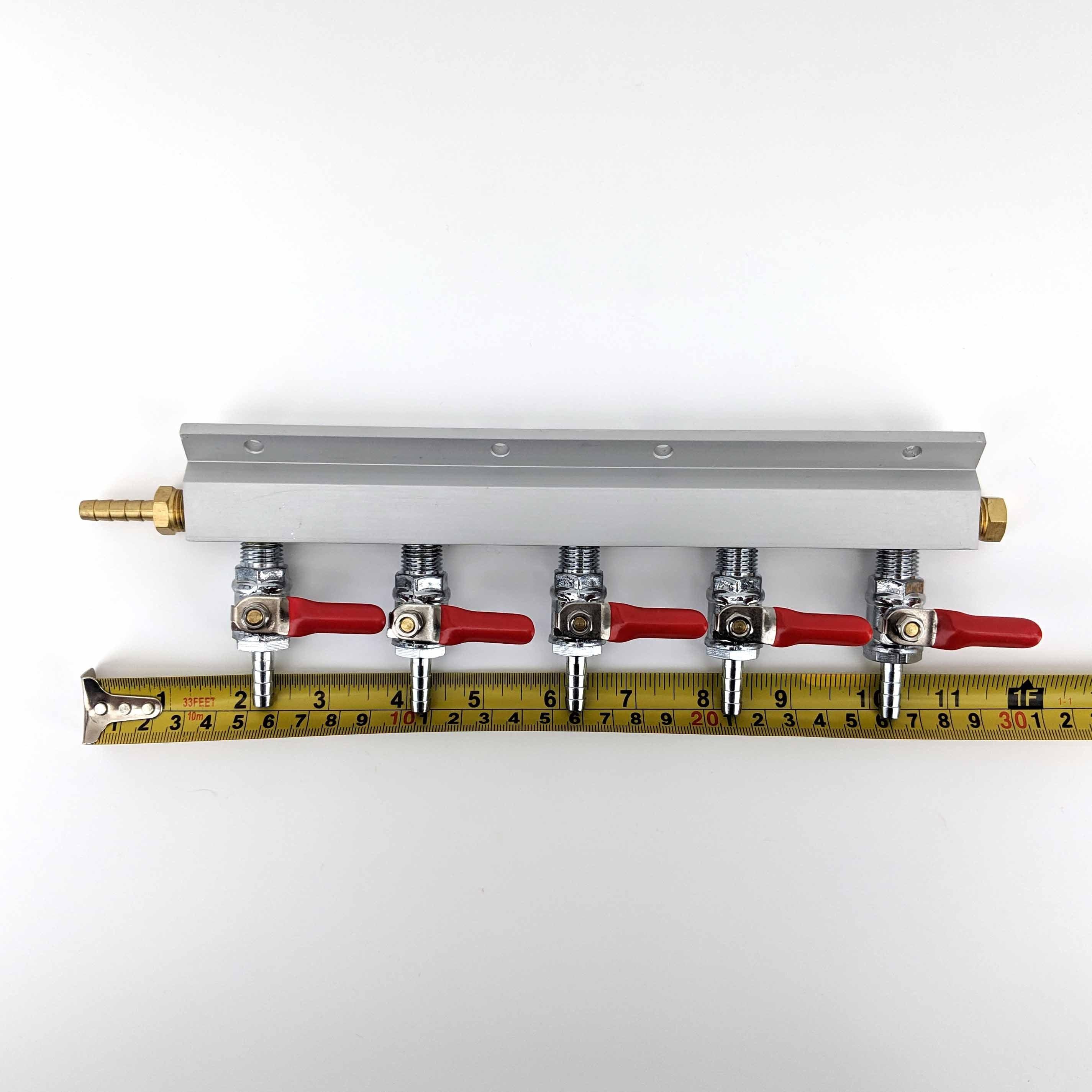 Gas Line Manifold Splitter 5 ways (1/4inch, 6mm Barb) - Image 3