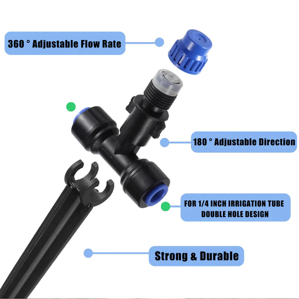 6.35mm Push in - 360° Adjustable Dripper with Removable Spike (10 Pack) - Image 7