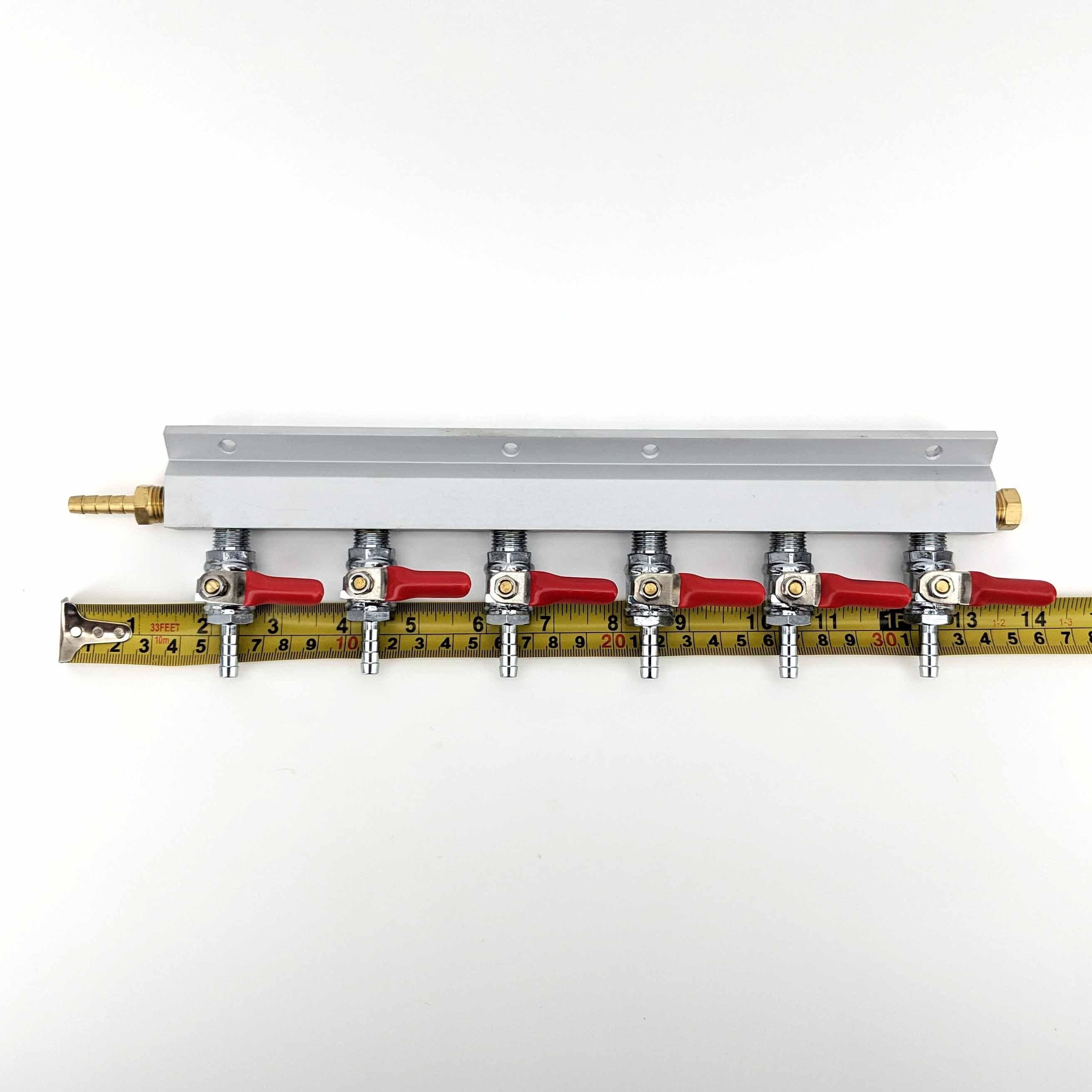 Gas Line Manifold Splitter 6 ways (1/4inch, 6mm Barb) - Image 3