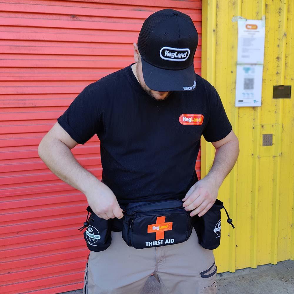 6 Pack Belt Holder with Thirst Aid Action Satchel - Image 3