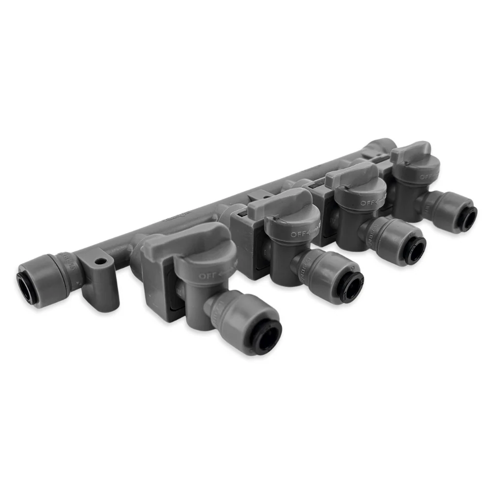 8mm (5/16) duotight x 4 Way Manifold with Check Valves & Isolation Valves - Image 2