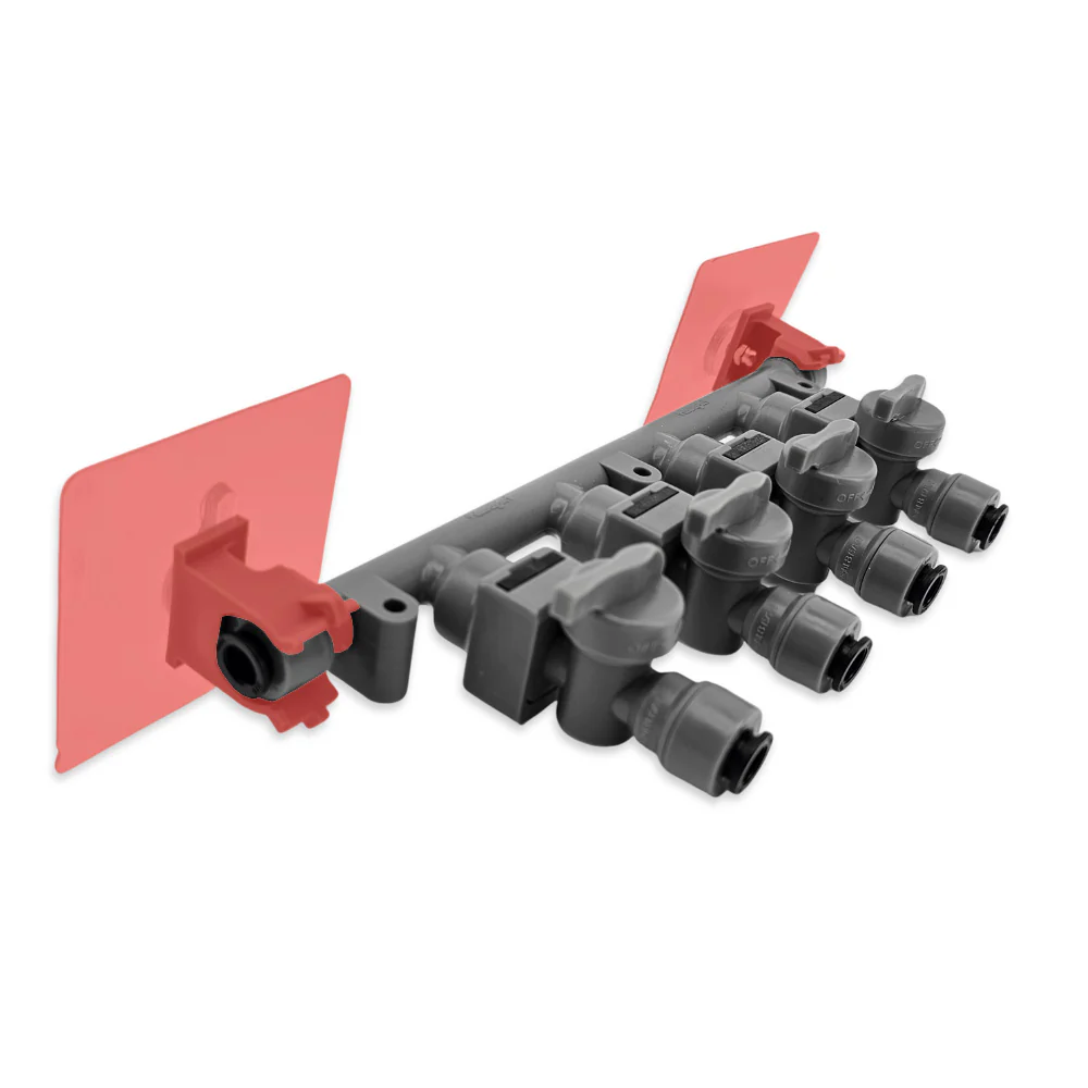 8mm (5/16) duotight x 4 Way Manifold with Check Valves & Isolation Valves - Image 4