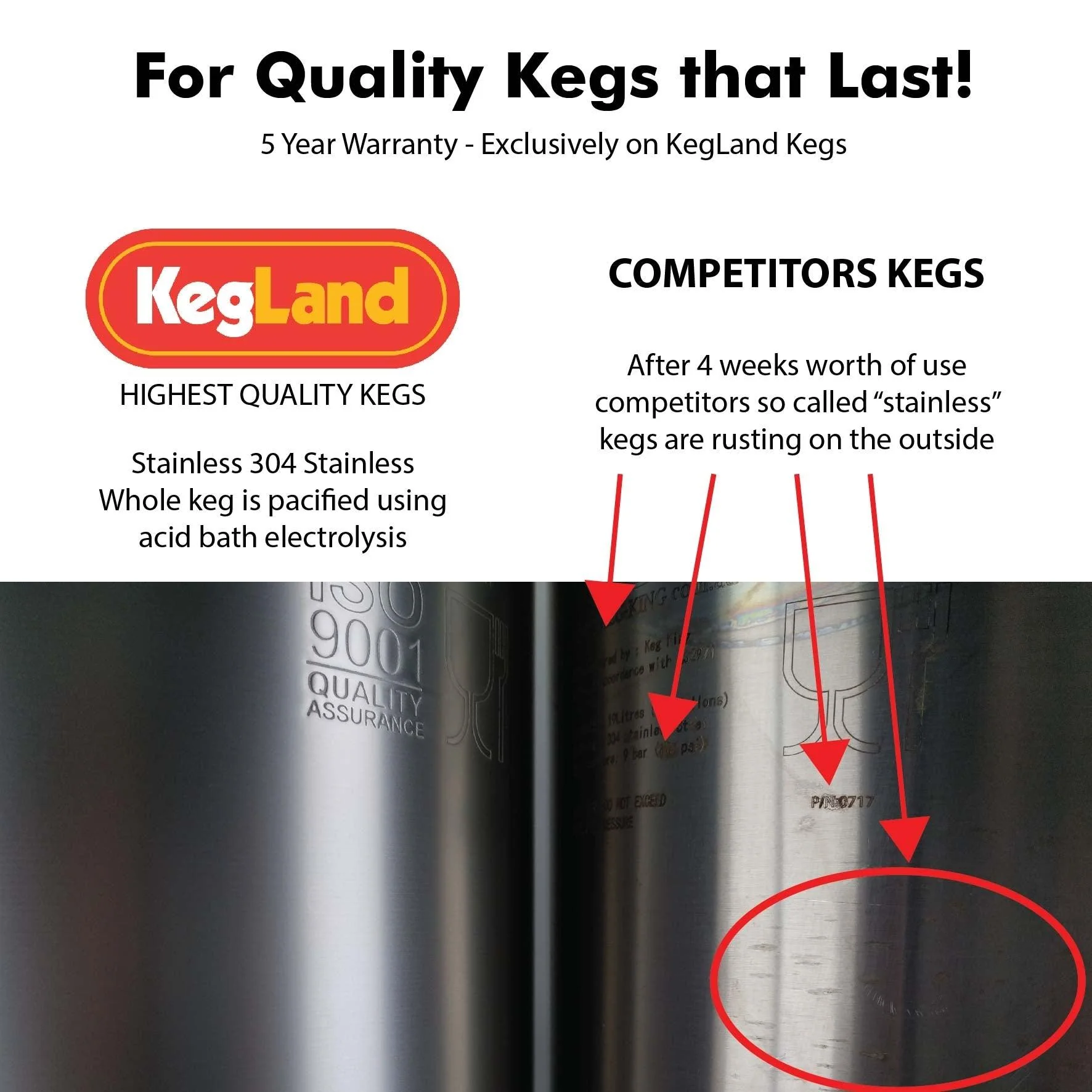 9.5L Ball Lock Keg with rubber base and handle - Image 4