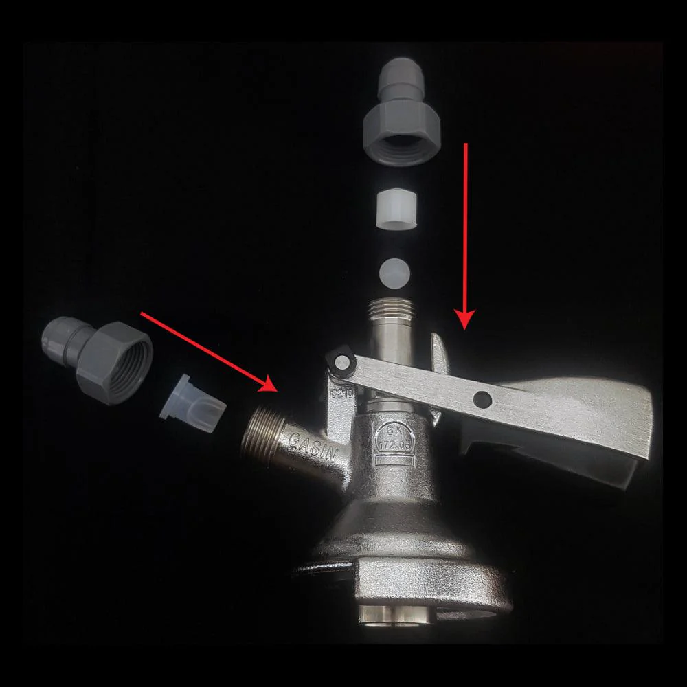 Ball Lock A-Type Coupler for Kegerators (Low Profile Elbow Included) - Image 2