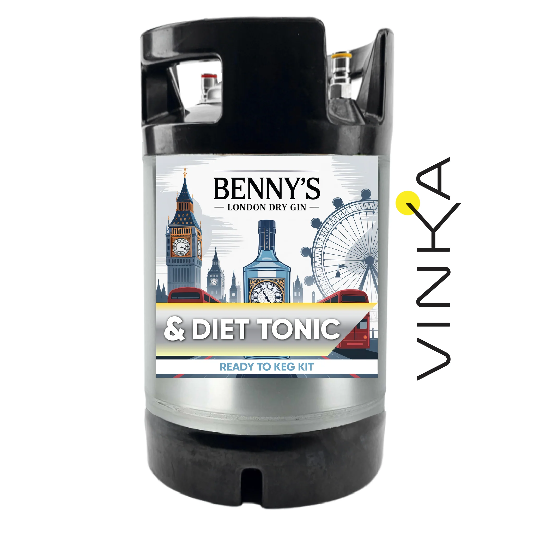 Benny's London Dry Gin and Diet Tonic - Ready to Keg Kit - Image 4
