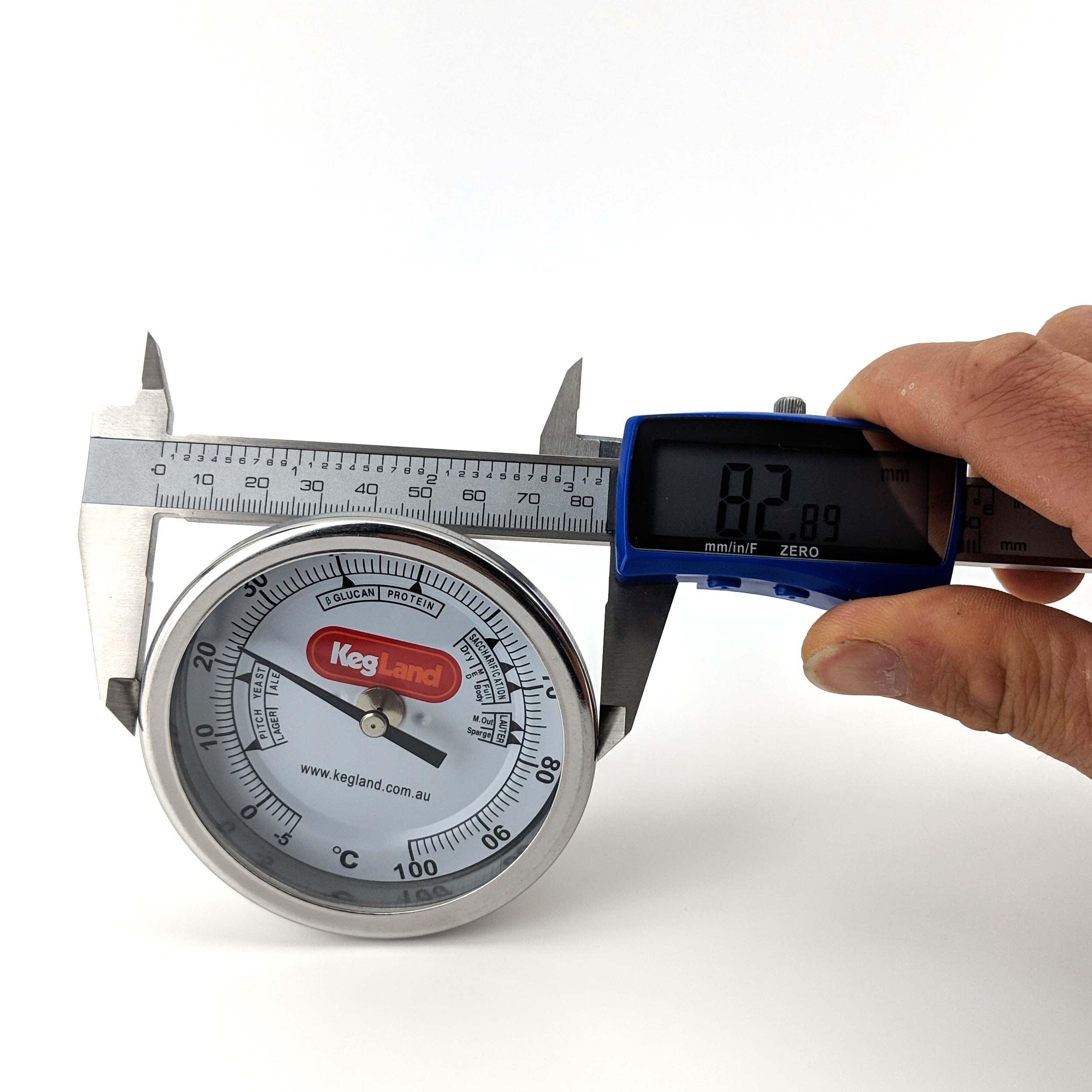 Bi-Metal 3 Inch Dial Weldless Thermometer - Long Stem 132mm - Image 3