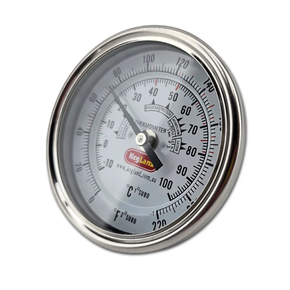 Bi-Metal 3 Inch Dial Weldless Thermometer - Short Stem - Image 4