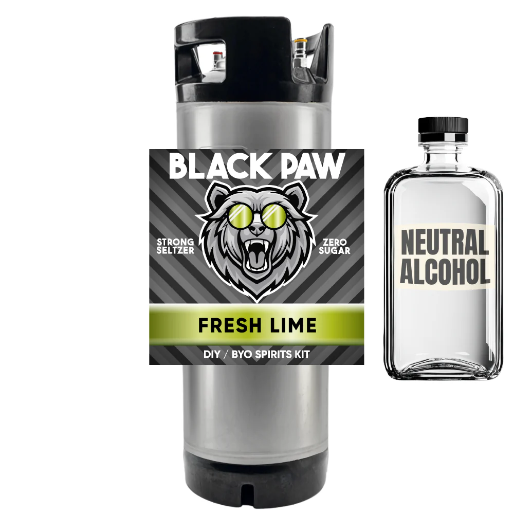 Black Paw Fresh Lime Hard Seltzer - Zero Sugar - DIY ~ BYO Spirits Keg Kit - Image 5