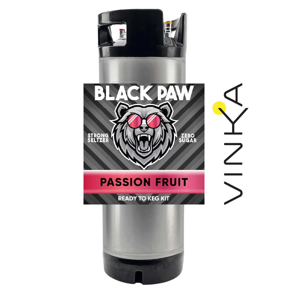 Hard Black Paw Passionfruit Seltzer - Zero Sugar - Ready to Keg Kit - Image 5