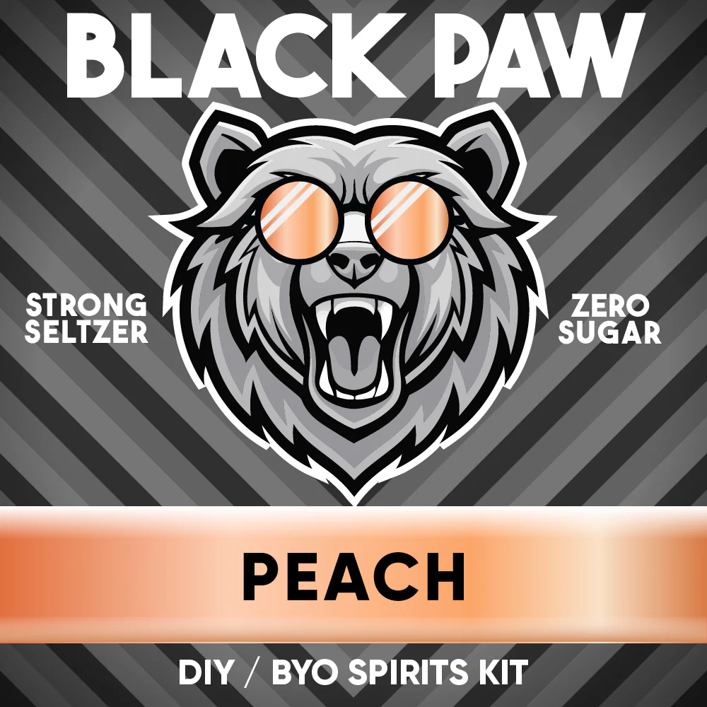 Black Paw Peach Hard Seltzer - Zero Sugar - DIY ~ BYO Spirits Keg Kit - Image 2