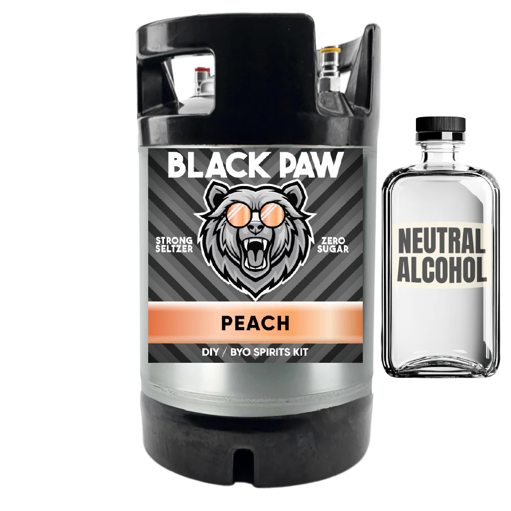 Black Paw Peach Hard Seltzer - Zero Sugar - DIY ~ BYO Spirits Keg Kit - Image 5