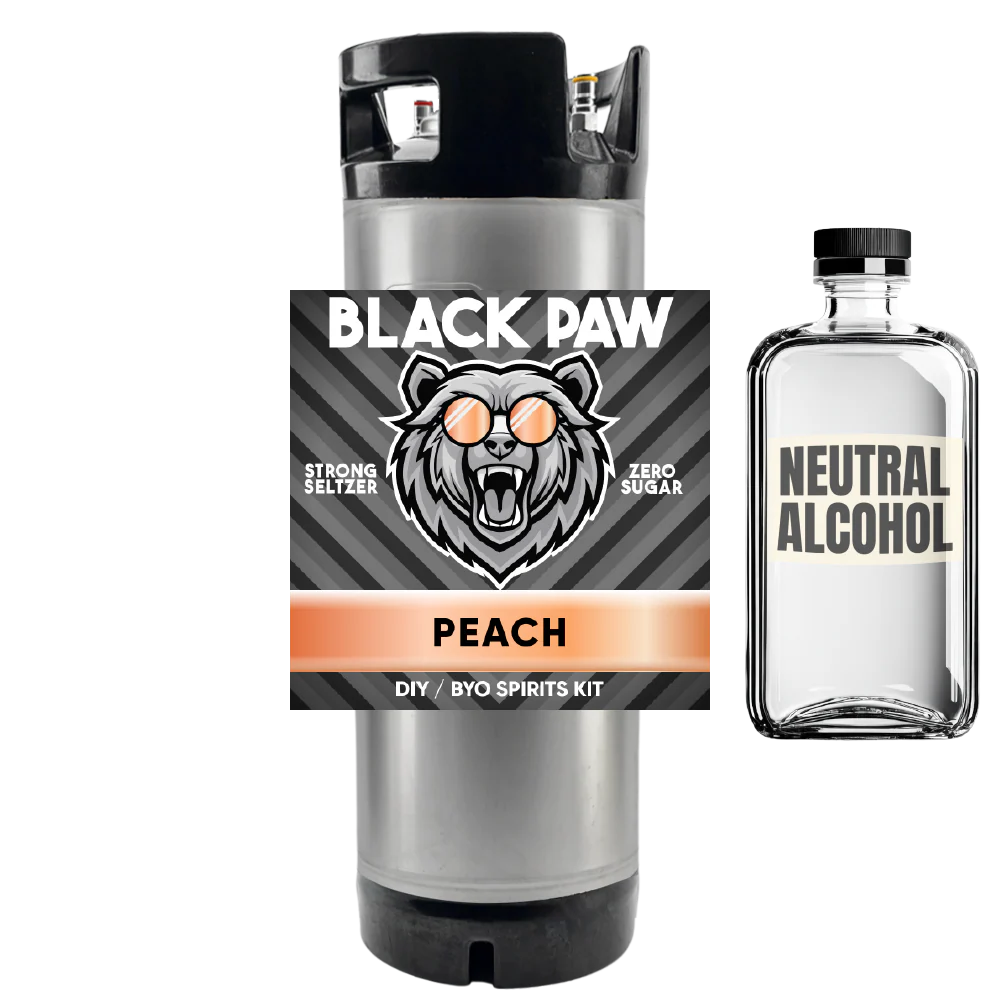 Black Paw Peach Hard Seltzer - Zero Sugar - DIY ~ BYO Spirits Keg Kit - Image 6