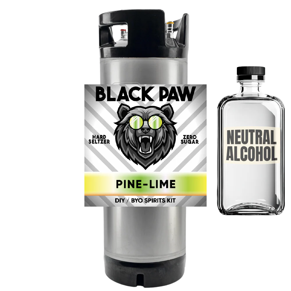 Black Paw Pine Lime Hard Seltzer - Zero Sugar - DIY ~ BYO Spirits Keg Kit - Image 3