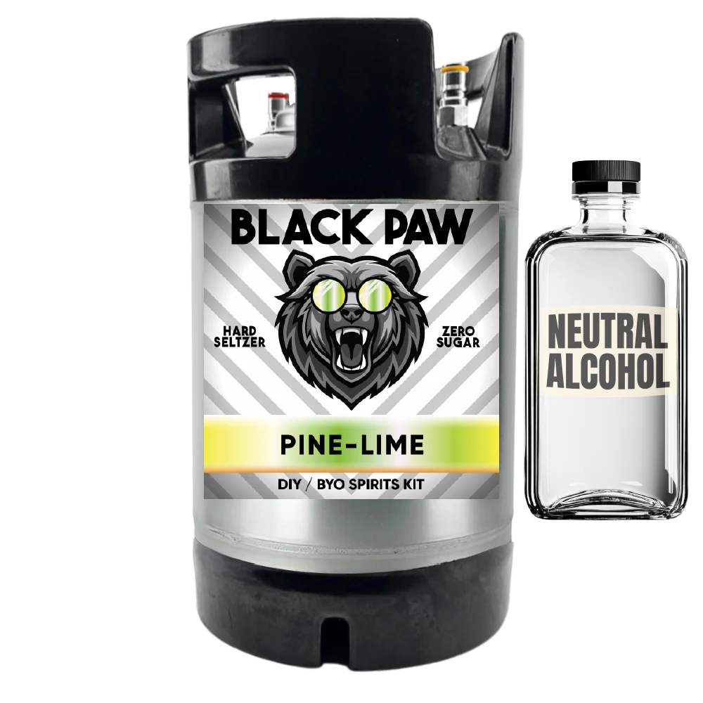 Black Paw Pine Lime Hard Seltzer - Zero Sugar - DIY ~ BYO Spirits Keg Kit - Image 4