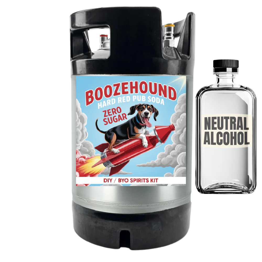 Boozehound Hard Red Pub Soda - Creaming Soda - Zero Sugar - DIY ~ BYO Spirits Keg Kit - Image 3