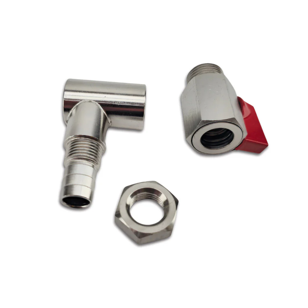 BrewZilla Sight Glass Stainless Steel Connection Kit (Ball valve & Elbow) - Image 2