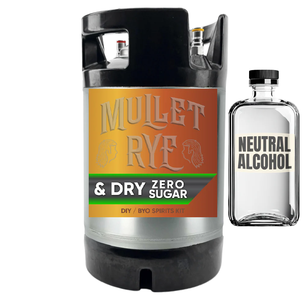 Mullet Rye and Dry (Rye Whiskey) - Zero Sugar - DIY ~ BYO Spirits Keg Kit - Image 3