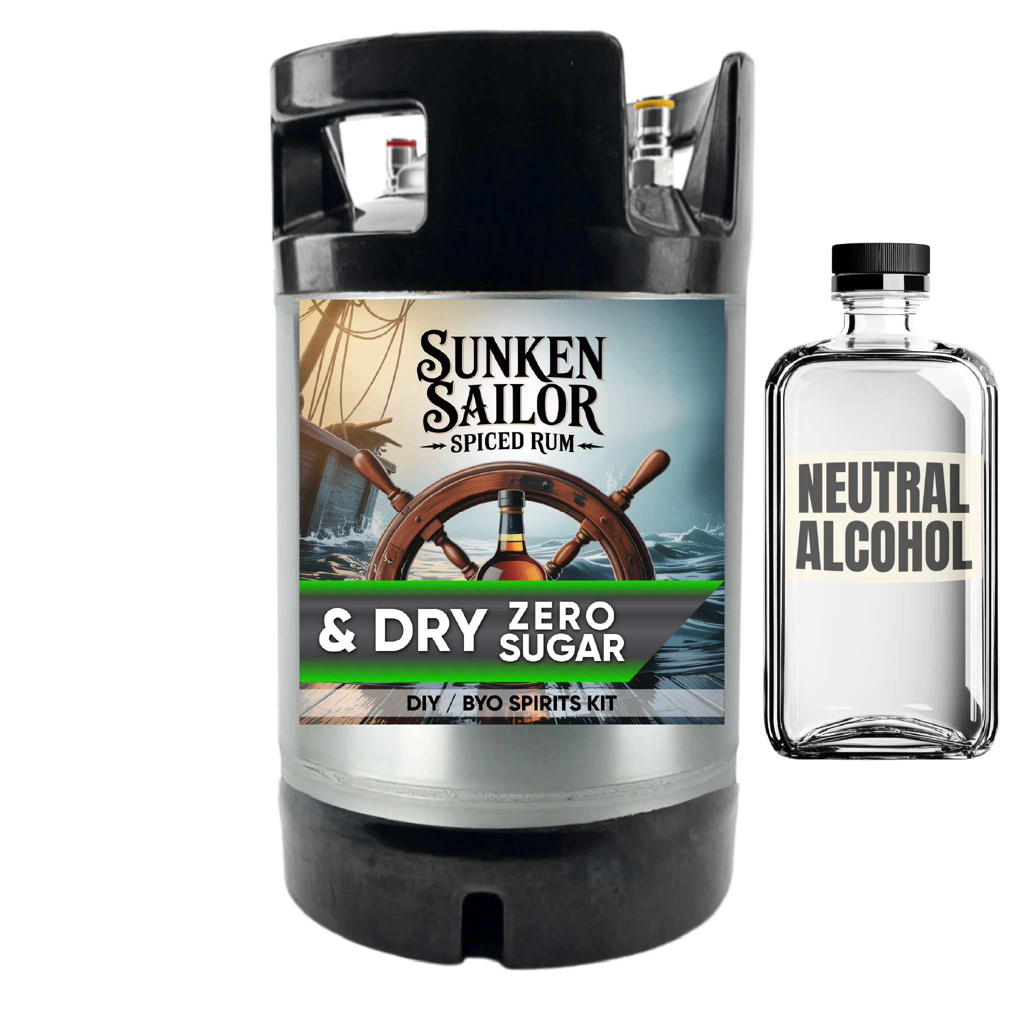Sunken Sailor Spiced Rum and Dry - Zero Sugar - DIY ~ BYO Spirits Keg Kit - Image 3