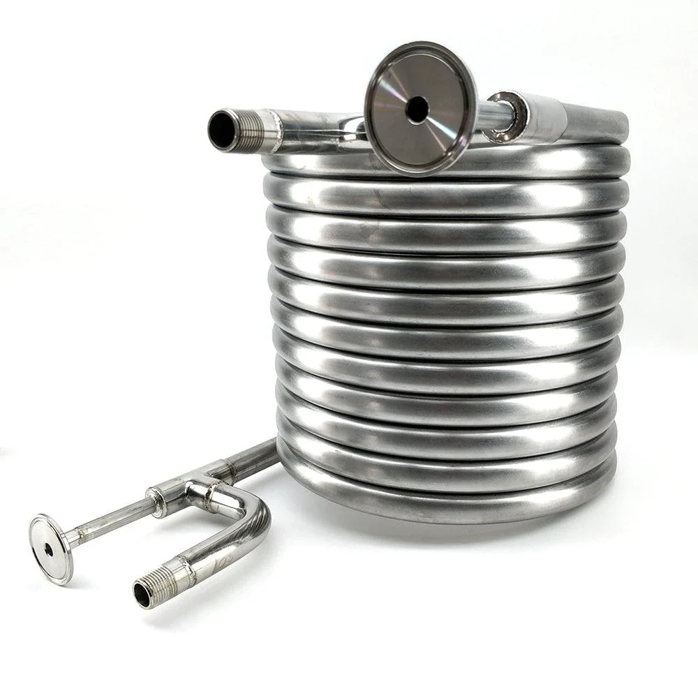 Coolossus Gen2 - Passivated Stainless Steel Counterflow Chiller with 1.5' TC Wort Lines - 1/2' Water Line ( 9.5m Long) - Image 2