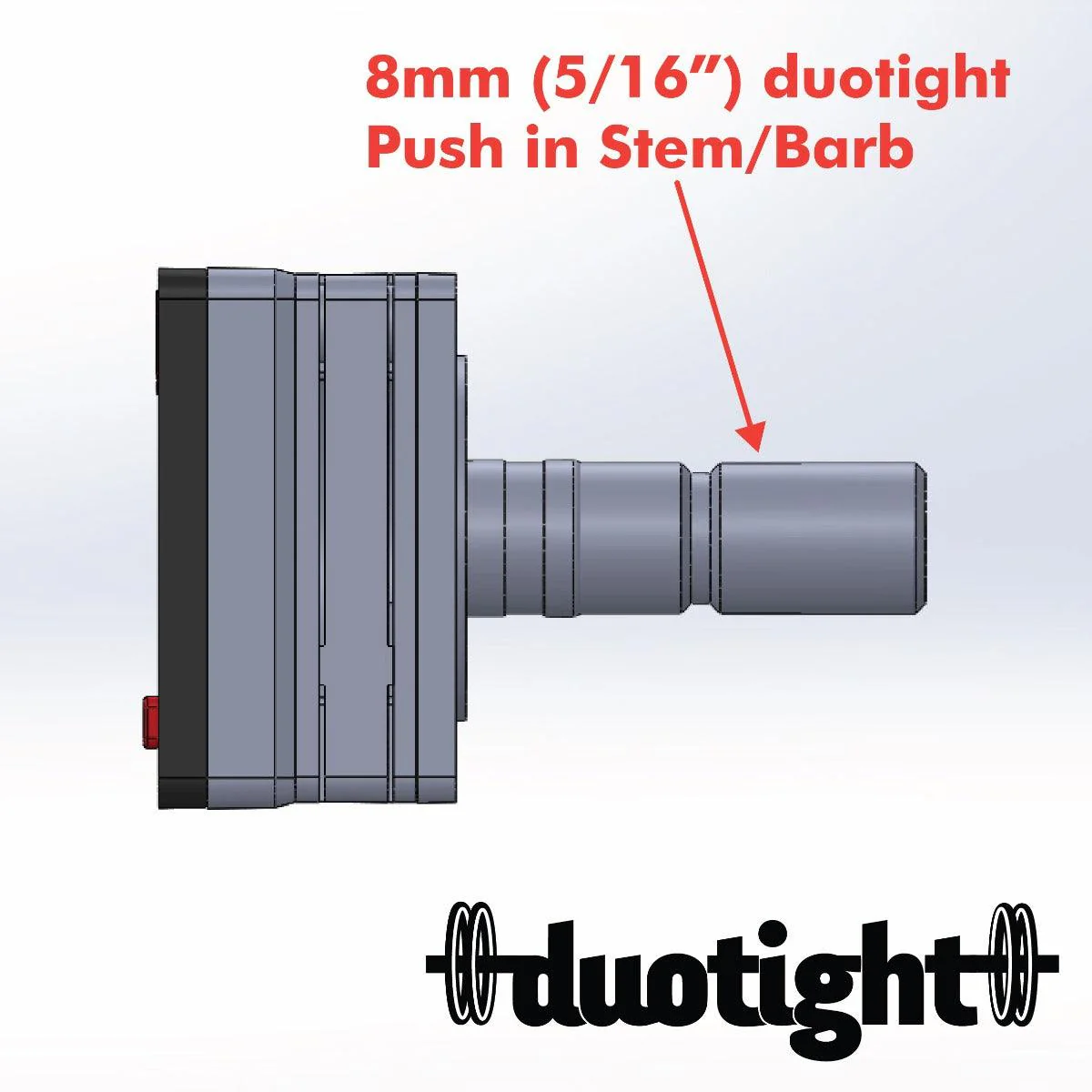 8mm (5/16) Male duotight x Mini Digital Gauge 27mm x 27mm x 8mm - 0-100psi - Image 3