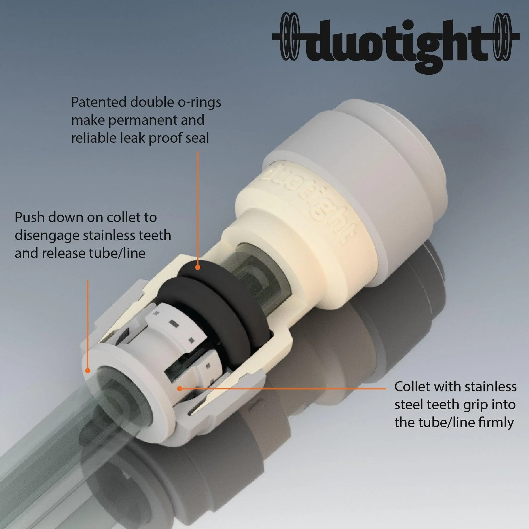 duotight – 8mm (5/16”) Female x 8mm (5/16”) Female Push In Joiner - Image 5