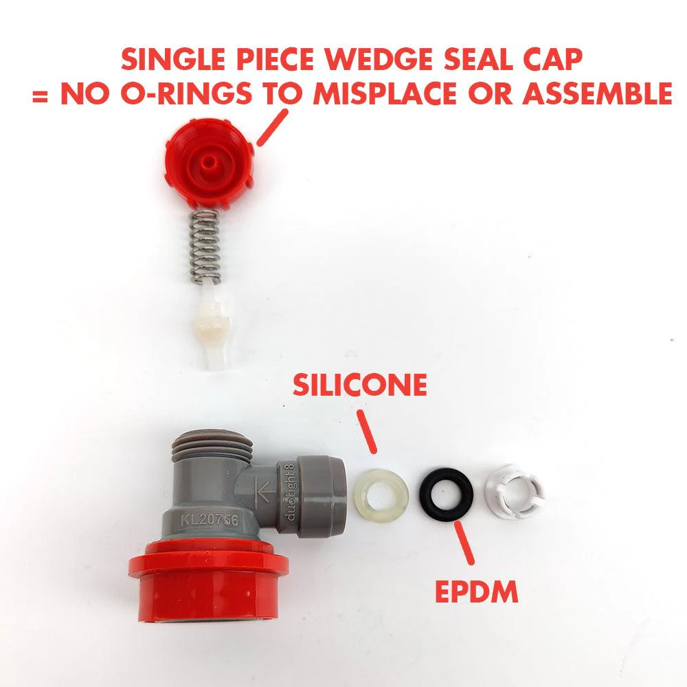 duotight 8mm (5/16) x Ball Lock Disconnect - (Grey + Red Gas) - Image 7