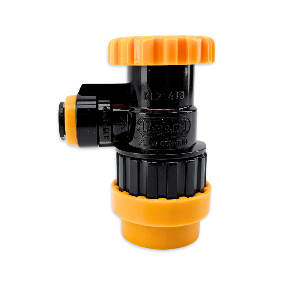 POK duotight 8mm x Flow Control Ball Lock Disconnect (Liquid Black + Yellow) - Image 3