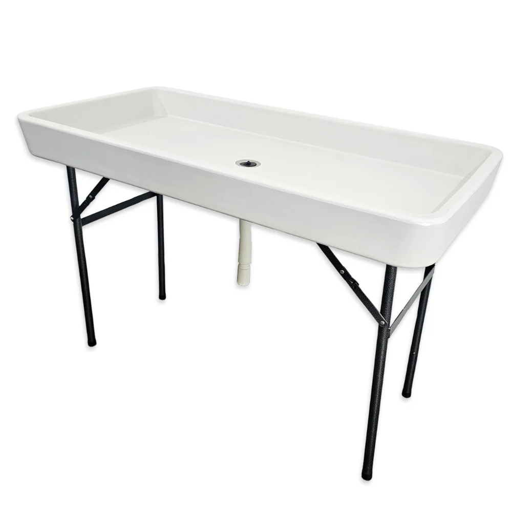 Folding Ice Buffet Table Plastic Trestle / Open Beverage Cooler - Image 2