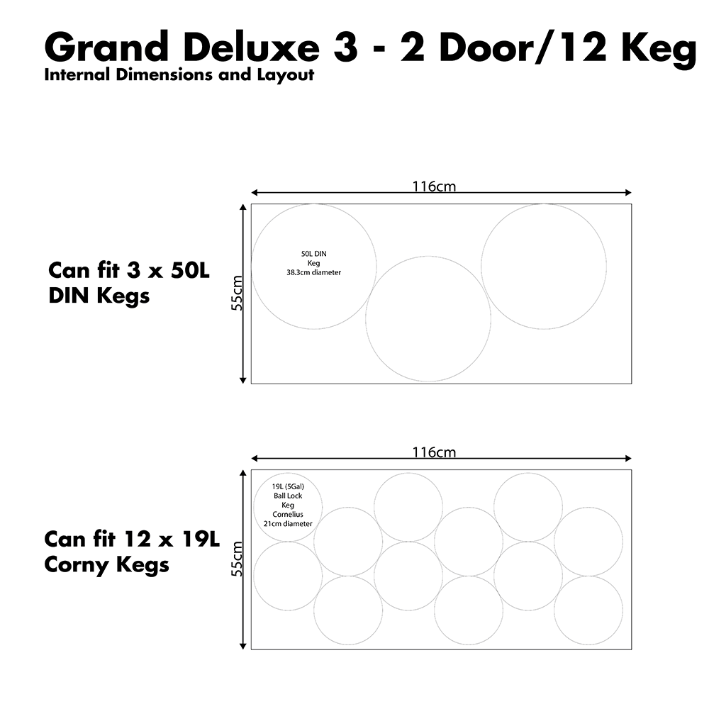 Grand Deluxe 3 Black - Two Glass Door Kegerator - Image 2