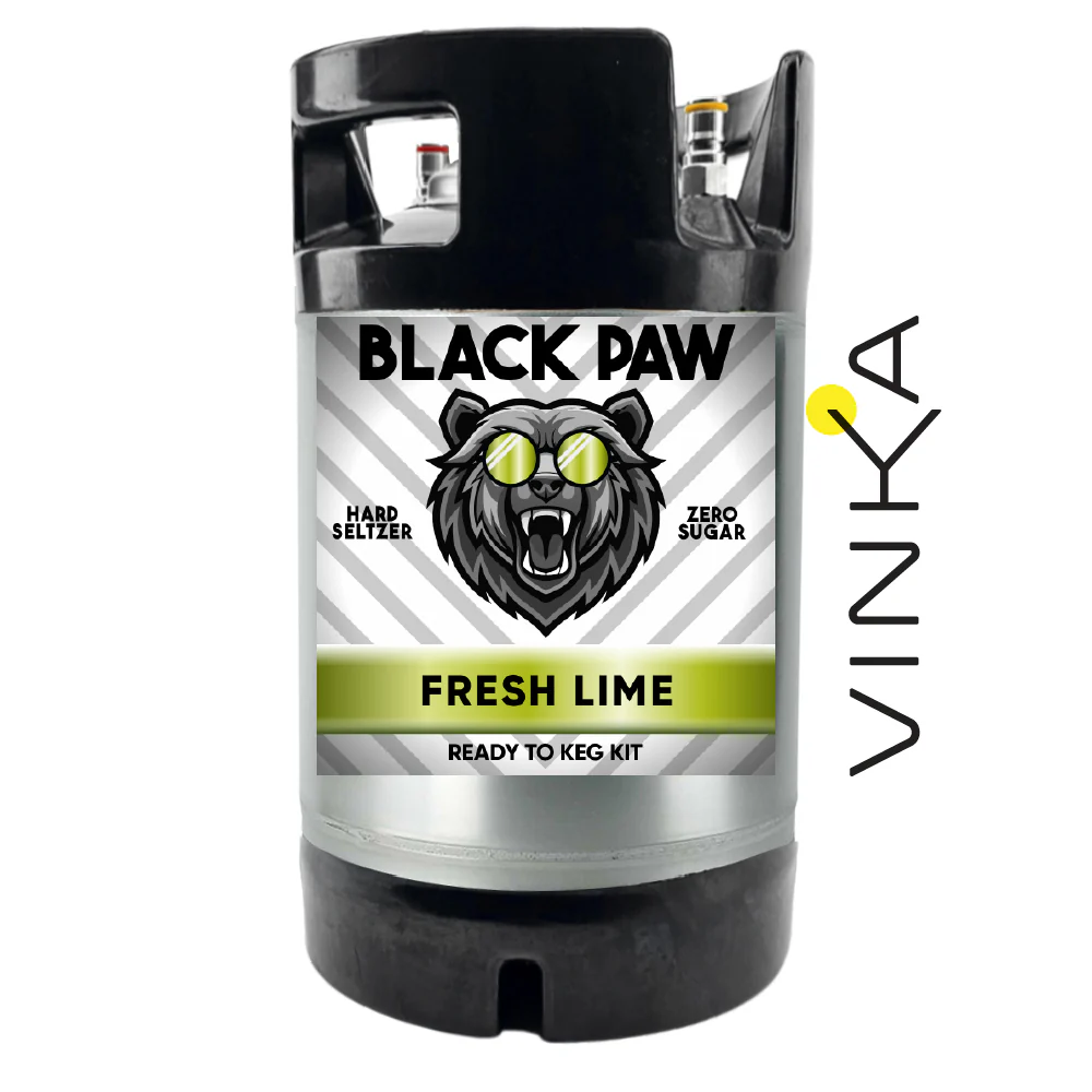 Hard Black Paw Fresh Lime Seltzer - Zero Sugar - Ready to Keg Kit - Image 4