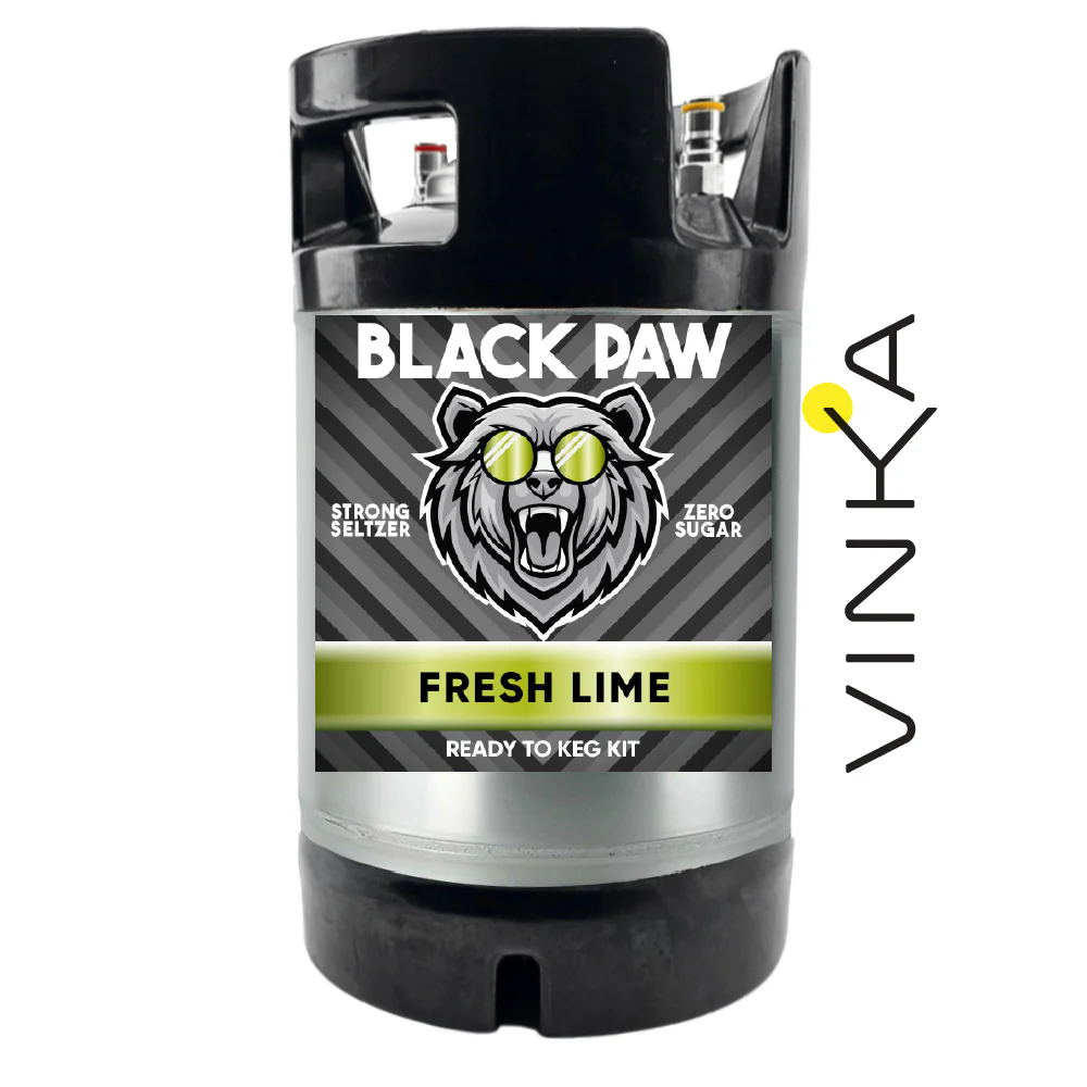 Hard Black Paw Fresh Lime Seltzer - Zero Sugar - Ready to Keg Kit - Image 6