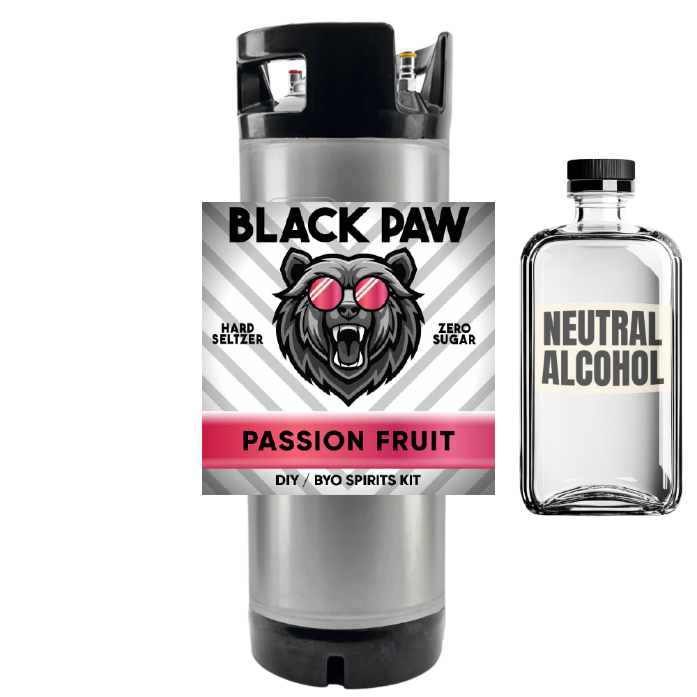 Hard Black Paw Passionfruit Seltzer - Zero Sugar - DIY ~ BYO Spirits Keg Kit - Image 3