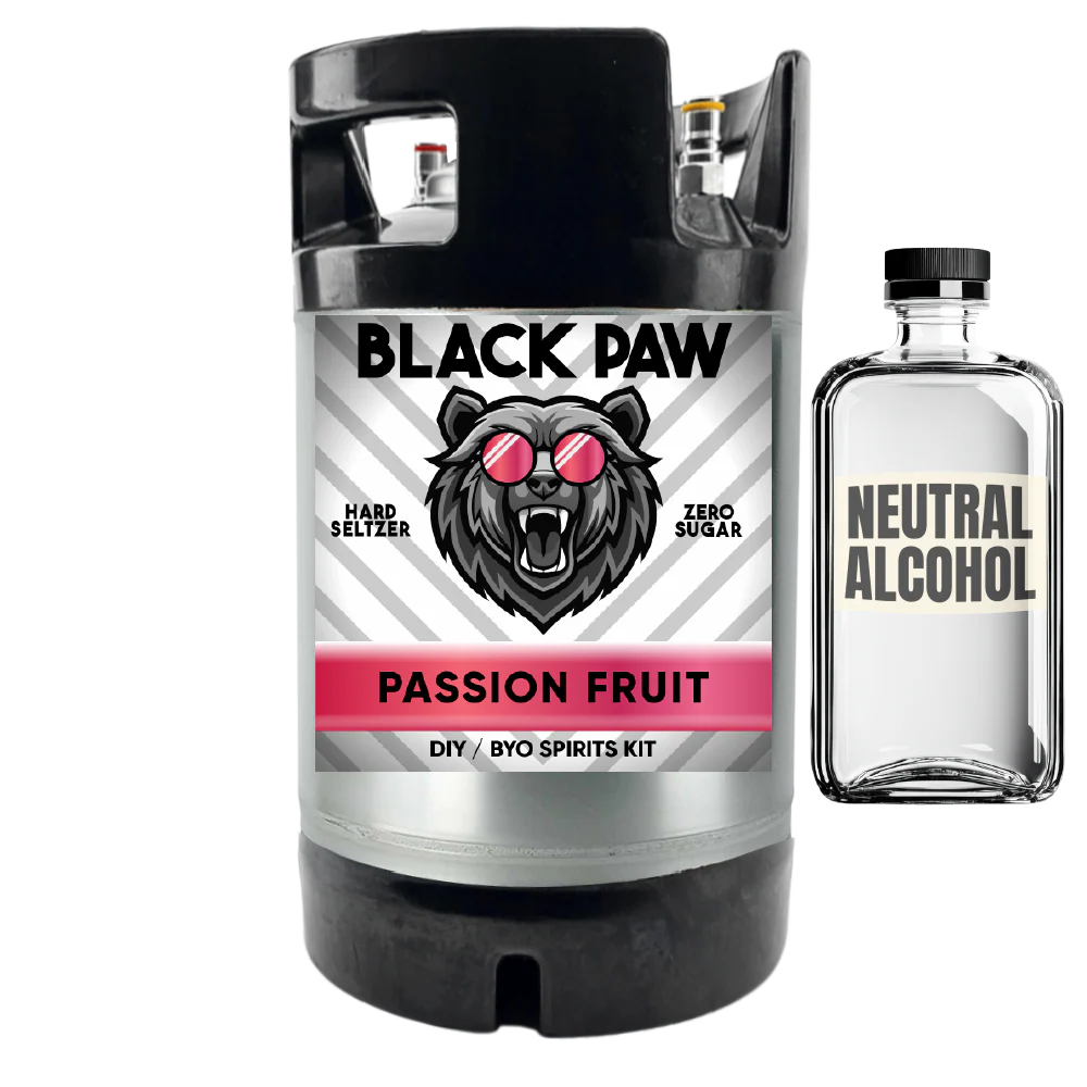 Hard Black Paw Passionfruit Seltzer - Zero Sugar - DIY ~ BYO Spirits Keg Kit - Image 4