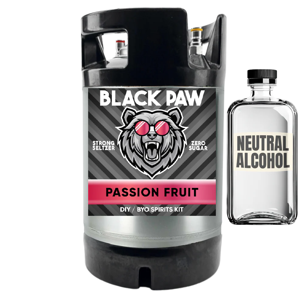 Hard Black Paw Passionfruit Seltzer - Zero Sugar - DIY ~ BYO Spirits Keg Kit - Image 5
