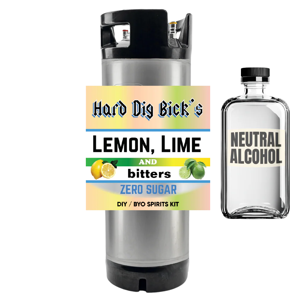 Hard Dig Bick's Lemon, Lime & Bitters - Zero Sugar - DIY ~ BYO Spirits Keg Kit - Image 2