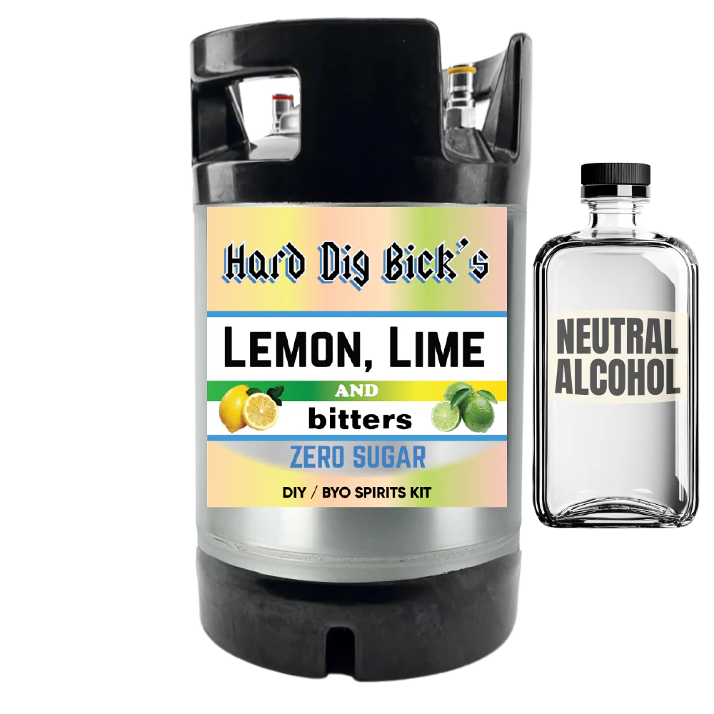 Hard Dig Bick's Lemon, Lime & Bitters - Zero Sugar - DIY ~ BYO Spirits Keg Kit - Image 3