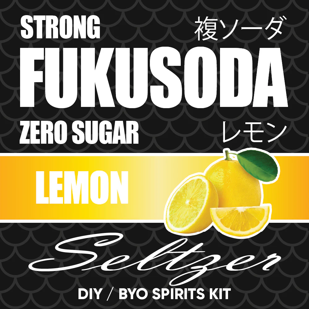 Hard FUKUSODA Lemon Seltzer - Zero Sugar - DIY ~ BYO Spirits Keg Kit - Image 2