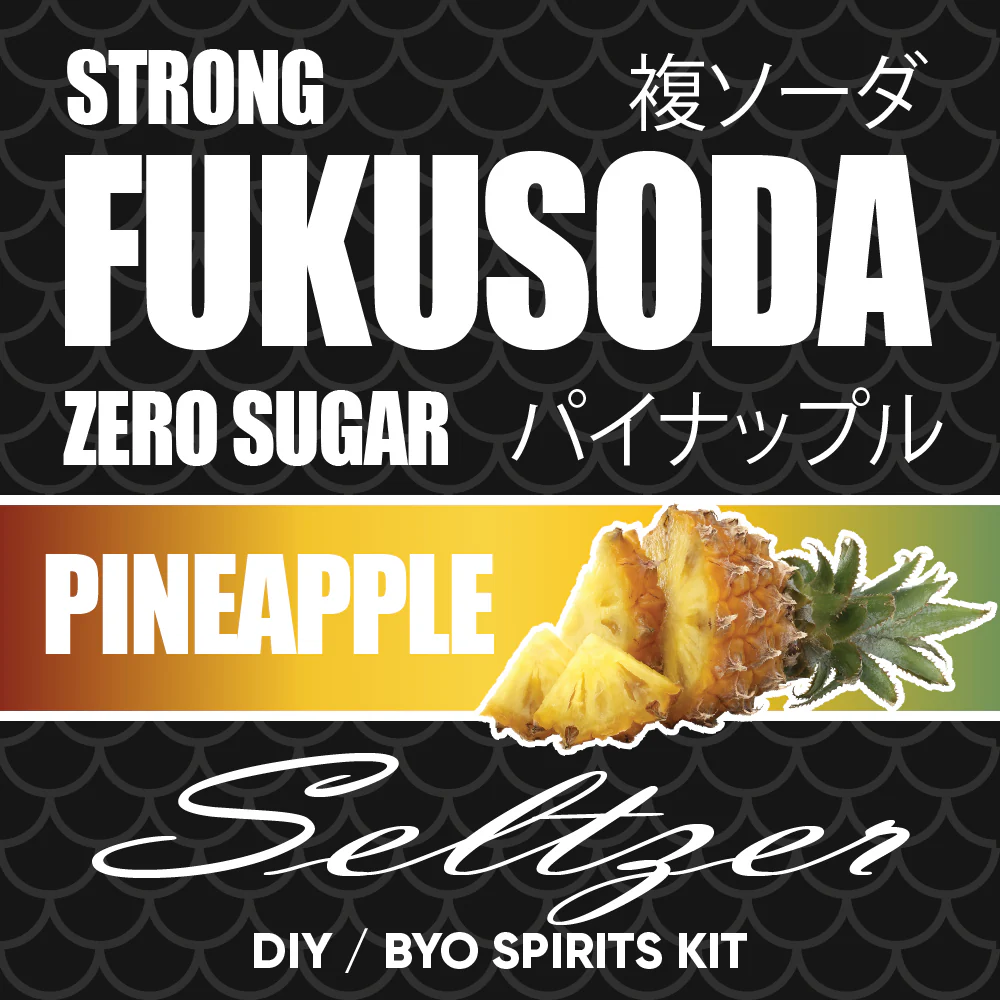 Hard FUKUSODA Pineapple Seltzer - Zero Sugar - DIY ~ BYO Spirits Keg Kit - Image 2