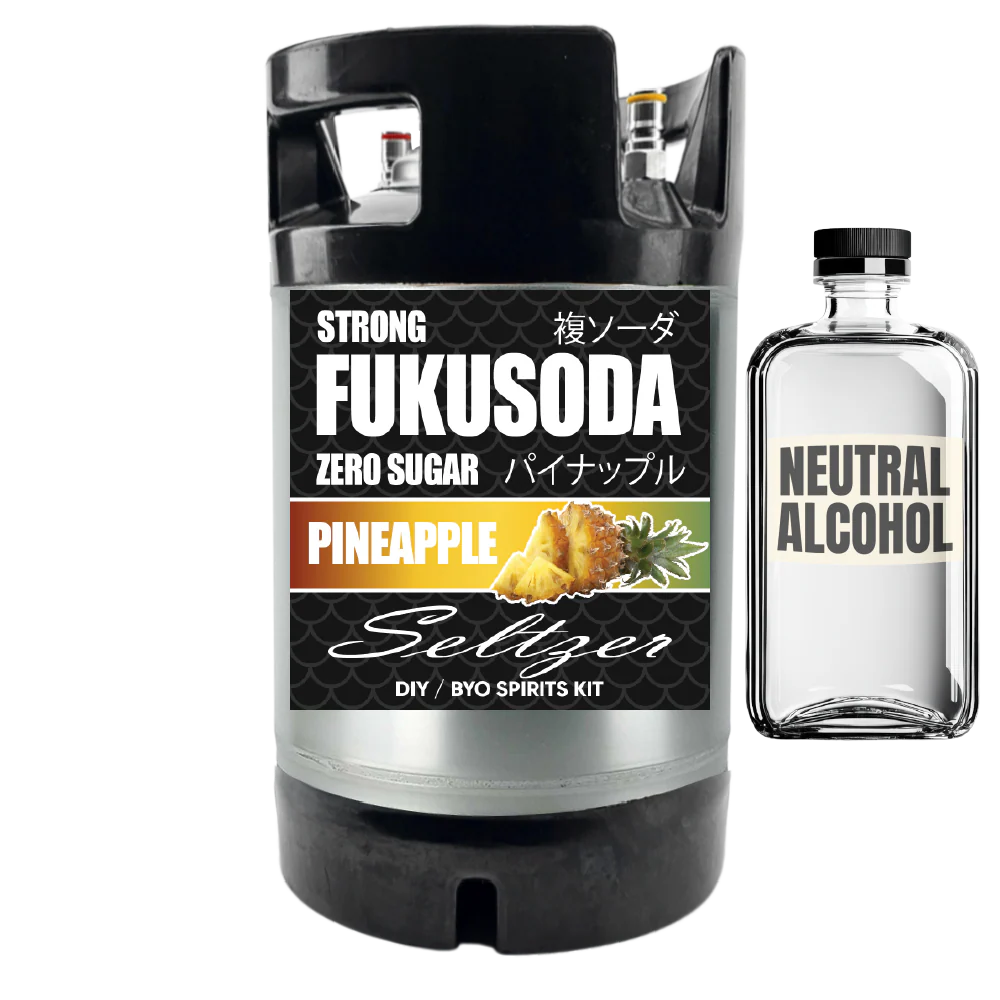 Hard FUKUSODA Pineapple Seltzer - Zero Sugar - DIY ~ BYO Spirits Keg Kit - Image 5
