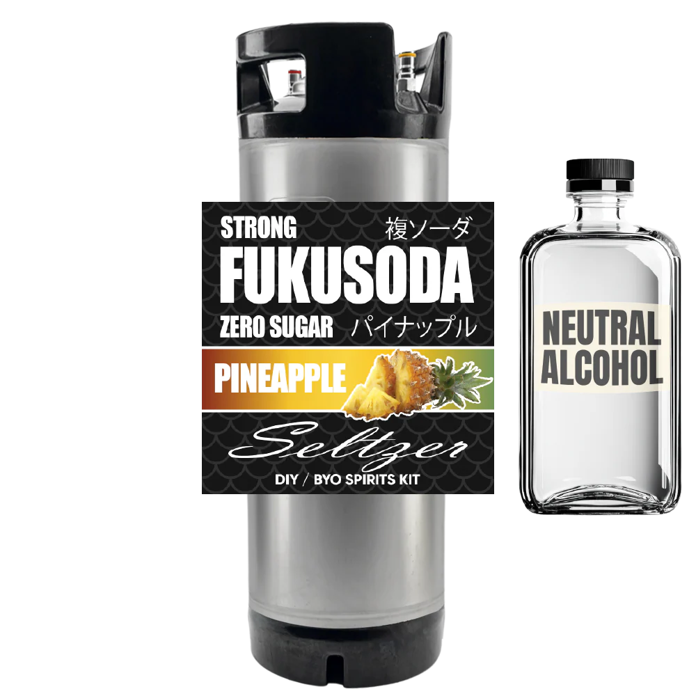 Hard FUKUSODA Pineapple Seltzer - Zero Sugar - DIY ~ BYO Spirits Keg Kit - Image 6